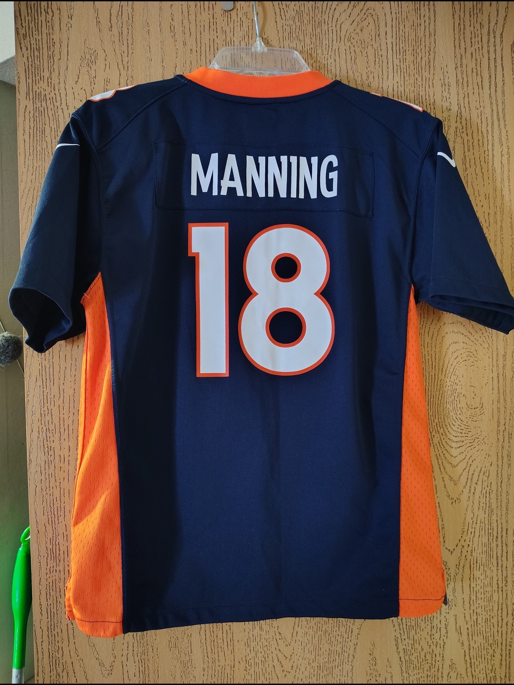 Nike Kids Navy and Orange 'Manning' #18 Football Jersey